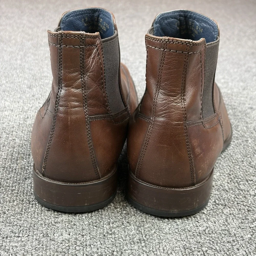 Johnston & Murphy 59-2283 Sample Chelsea Boots Men's 9M Brown Leather Brazil